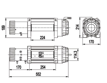 Elektrický naviják Powerwinch Extreme 12500 lbs 12V s ocelovým lanem