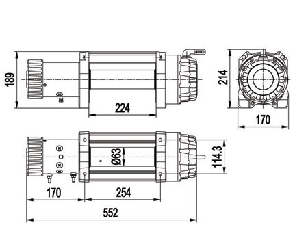 Naviják ESCAPE EVO IP68 9500 lbs 4310 kg 12V se syntetickým lanem