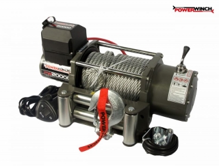 Elektrický naviják Powerwinch 20000 lbs E 24V s ocelovým lanem