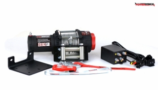 Elektrický naviják Powerwinch 3500 lbs 12V s ocelovým lanem